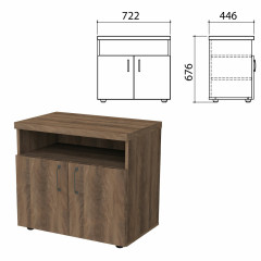 Тумба для оргтехники "Приоритет", 722х446х676 мм, 2 двери, полка, гарбо, К-928, К-928 гарбо