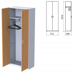 Шкаф для одежды "Бюджет", 716х349х1810 мм, груша ароза (КОМПЛЕКТ)