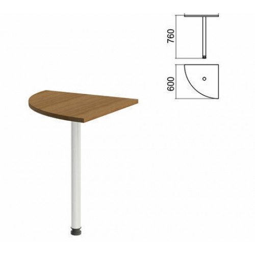 Стол приставной угловой Арго, 600х600х760 мм, орех/опора хром (КОМПЛЕКТ)