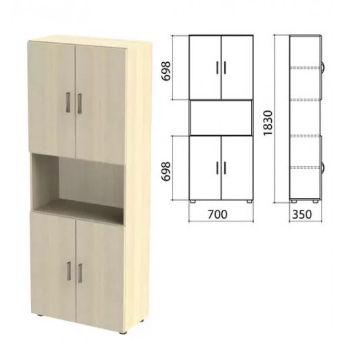 Шкаф полузакрытый Канц 700х350х1830 мм цвет дуб молочный (КОМПЛЕКТ)