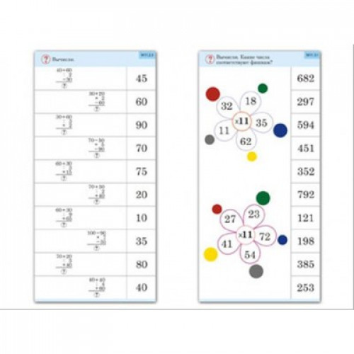 Комплект карточек Обучающий калейдоскоп. Простые примеры 10 шт.