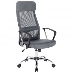 Кресло руководителя EASY CHAIR BN_Sp_EChair-589 TC сетка/ткань черный/серый, хром