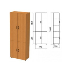Шкаф закрытый Монолит, 740х390х2050 мм, цвет бук бавария (КОМПЛЕКТ)