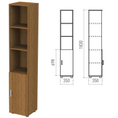 Шкаф полузакрытый "Канц" 350х350х1830 мм цвет орех пирамидальный (КОМПЛЕКТ)