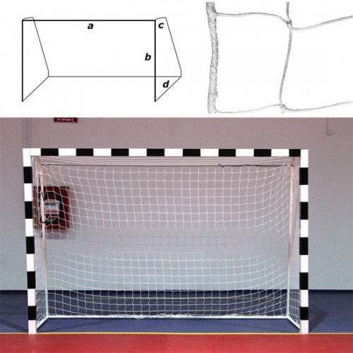 Сетка минифутбол-гандбол-футзал, a:3.0 b:2.0 c:0.8 d:1.0 м, нить 3мм, белая