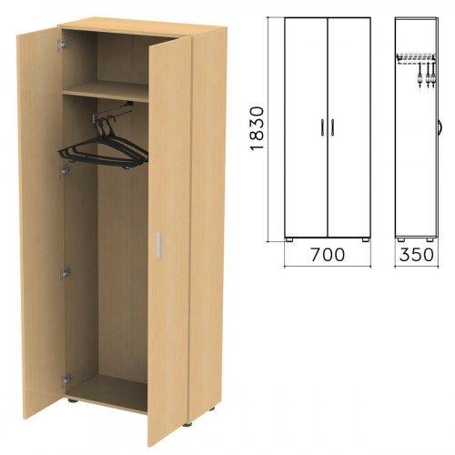 Шкаф для одежды, 700х350х1830 мм, цвет бук невский