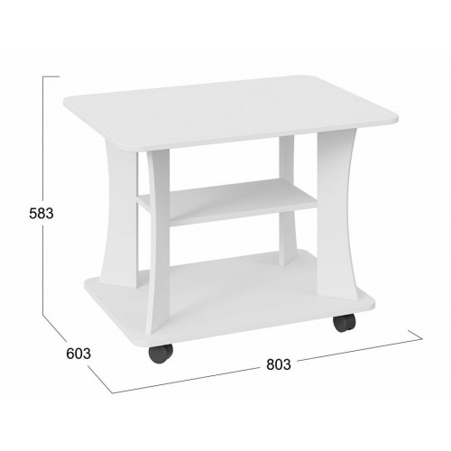 Стол журнальный Тип 8, 803x603x583 мм, ЛДСП, белый