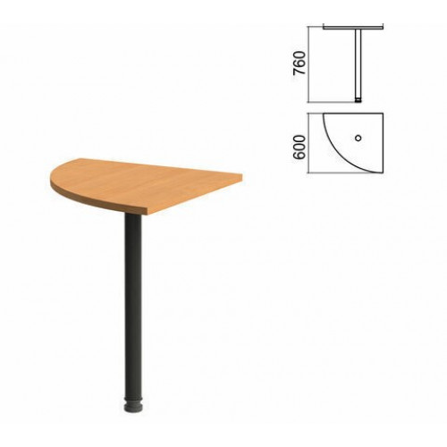 Стол приставной угловой Арго, 600х600х760 мм, груша арозо/опора черная (КОМПЛЕКТ)