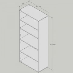 Шкаф-стеллаж широкий 850х430х2010