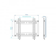 Kromax IDEAL-5 new black,  Кр. стал. наст. для TV 15"-47", max 35 кг, 0 ст св., от ст. 20 мм, max VESA 200x200 мм