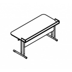 Стол ученический лабораторный Н для кабинета химии без сантехники с полкой настольной регулируемый по высоте, 3-6 рост.гр. (скруглен.углы)