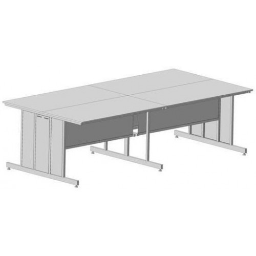 Стол островной 3000х1500х900, столешница монолитный пластик (LABGRADE)