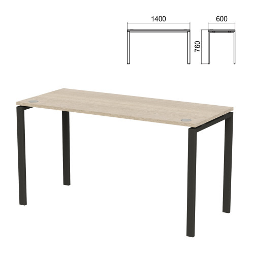 Стол на металлокаркасе Арго, 1400х600х760 мм, ясень шимо (КОМПЛЕКТ)