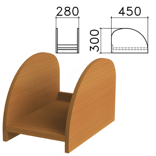 Подставка под системный блок "Монолит" 450х280х300 мм Орех гварнери