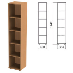 Шкаф (стеллаж) "Этюд", 400х384х1942 мм, 4 полки, онтарио 160, 400000-160