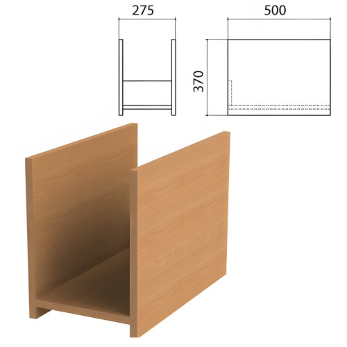 Подставка под системный блок "Эко" 275х500х370 мм ЛДСП Бук бавария