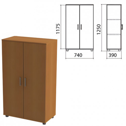 Шкаф закрытый Монолит, 740х390х1250 мм, цвет орех гварнери (КОМПЛЕКТ)