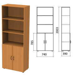 Шкаф полузакрытый "Фея", 740х390х2000 мм цвет орех милан (КОМПЛЕКТ)
