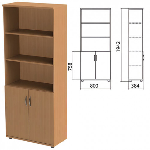 Шкаф полузакрытый Этюд 800х384х1942 мм, цвет бук бавария (КОМПЛЕКТ)