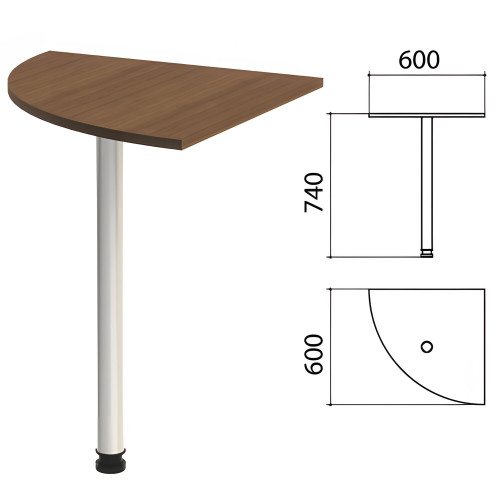 Стол приставной угловой "Эко", 600х600х740 мм, цвет орех (КОМПЛЕКТ)