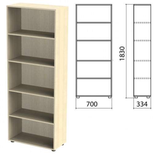 Шкаф (стеллаж) Канц 700х330х1830 мм, 4 полки, цвет дуб молочный, ШК31.15