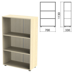 Стеллаж открытый "Канц", 700х330х1130 мм, 2 полки, дуб молочный