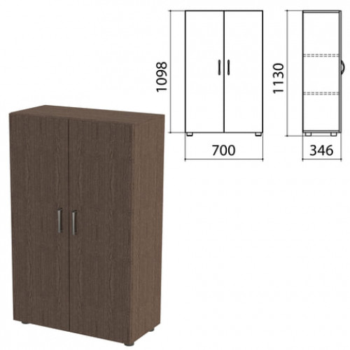 Шкаф закрытый Канц, 700х350х1130 мм, цвет венге (КОМПЛЕКТ)