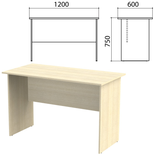 Стол письменный Канц, 1200х600х750 мм, цвет дуб молочный (КОМПЛЕКТ)