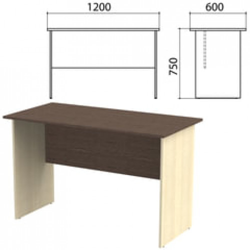 Стол письменный Канц, 1200х600х750 мм, цвет венге/дуб молочный (КОМПЛЕКТ)