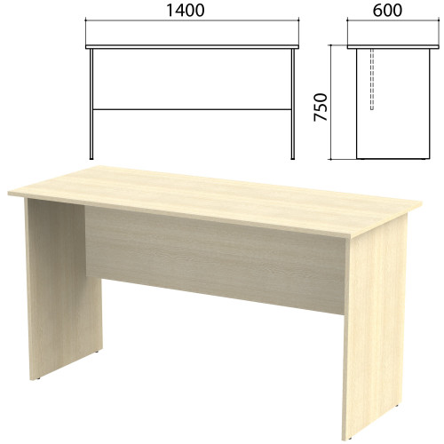 Стол письменный Канц, 1400х600х750 мм, цвет дуб молочный (КОМПЛЕКТ)
