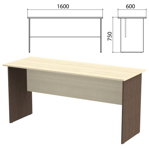 Стол письменный Канц, 1600х600х750 мм, цвет дуб молочный/венге (КОМПЛЕКТ)