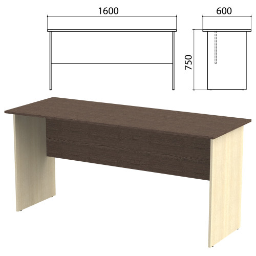 Стол письменный Канц, 1600х600х750 мм, цвет венге/дуб молочный (КОМПЛЕКТ)