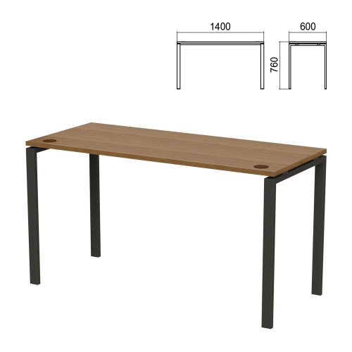 Стол на металлокаркасе Арго, 1400х600х760 мм, орех (КОМПЛЕКТ)