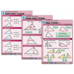 Комплект таблиц по геометрии "Планиметрия. Треугольники" (14 табл., формат А1, лам.)