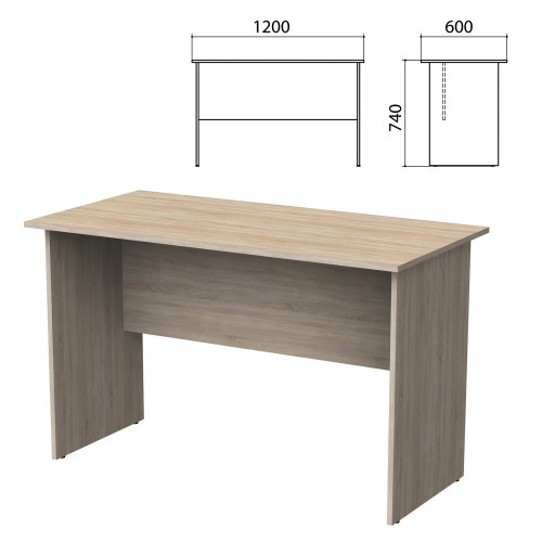 Стол письменный Бюджет, 1200х600х740 мм, дуб сонома, 402660-091