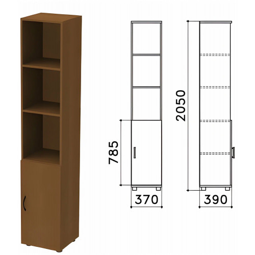 Шкаф полузакрытый Монолит 370х390х2050 мм цвет орех гварнери (КОМПЛЕКТ)