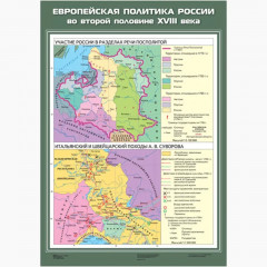 Карта учебная "Европейская политика России во второй половине ХVIII века" (70*100)