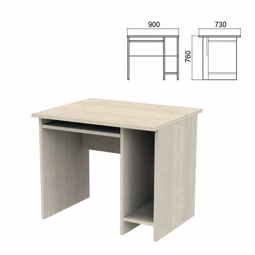 Стол компьютерный Арго, 900х730х760 мм, ясень шимо