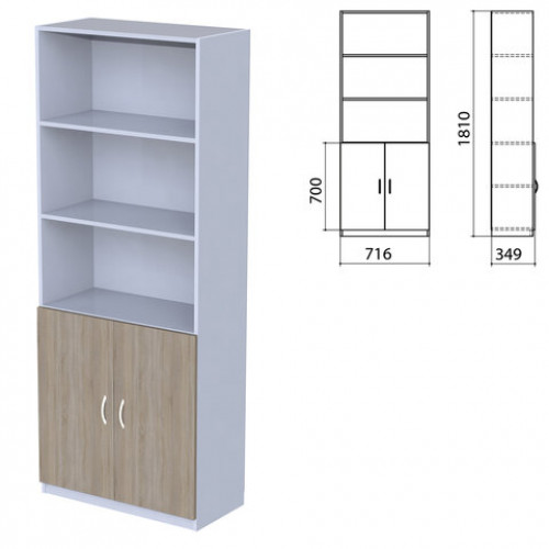 Шкаф полузакрытый Бюджет, 716х349х1810 мм, дуб сонома (КОМПЛЕКТ)
