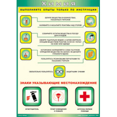 Плакат Выполняйте опыты только по инструкции 70х100 ВИНИЛ