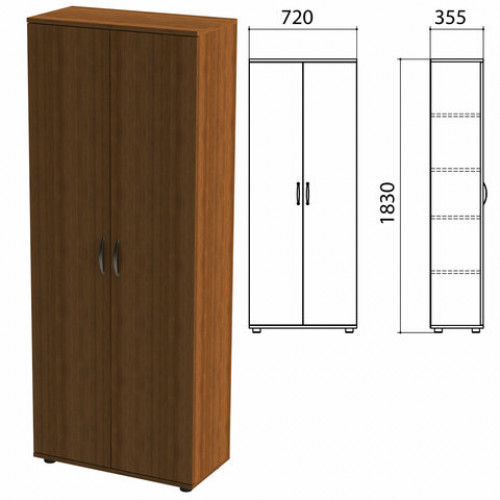 Шкаф закрытый «Эко», 720х355х1830 мм, 4 полки, орех (КОМПЛЕКТ)