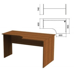 Стол письменный эргономичный "Эко", 1400х900х740 мм, правый, орех, 400749-19