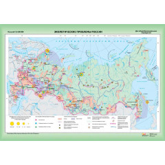 Карта учебная "Экологические проблемы России" 100х140