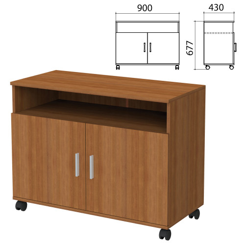 Тумба для оргтехники "Канц" (2 двери) 900х430х677 мм ЛДСП Орех пирамидальный