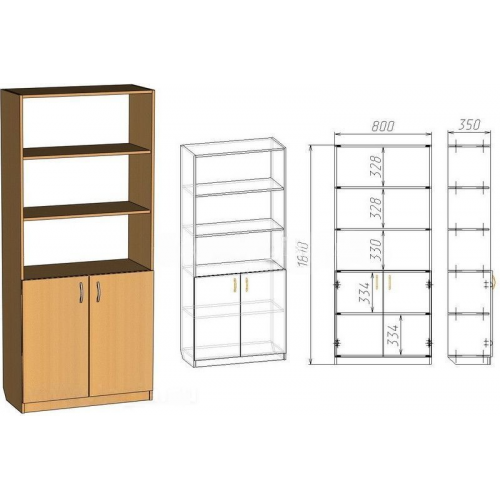 Шкаф стеллаж, 800х350х1900