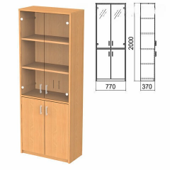 Шкаф закрытый со стеклом "Арго", 770х370х2000 мм, груша арозо (КОМПЛЕКТ)