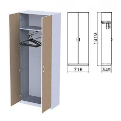 Шкаф для одежды "Бюджет", 716х349х1810 мм, орех онтарио (КОМПЛЕКТ)