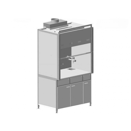 Шкаф вытяжной с подводом воды и взрывобезопасной электрикой 1200х900х2300, монолитный пластик (LABGRADE)