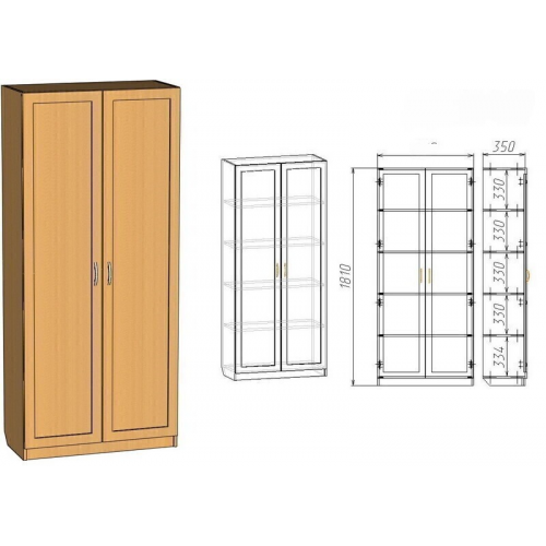 Шкаф архивный с фасадами МДФ, 800х350х1900