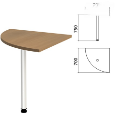 Стол приставной угловой "Этюд", 700х700х750 мм, цвет орех онтарио (КОМПЛЕКТ)